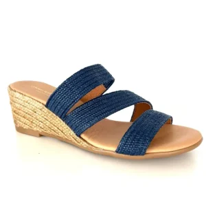 Isabella Espadrilles | Babbs - The Raffia Elastic 3 Band Espadrille in Navy