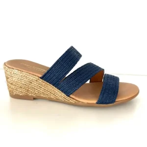 Isabella Espadrilles | Babbs - The Raffia Elastic 3 Band Espadrille in Navy