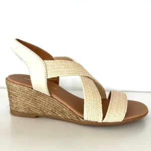 Isabella Espadrilles | Barbra - The Raffia Elastic Espadrille Sandal in Natural