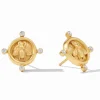 Julie Vos Accessories | Earrings | The Bee Cameo Stud in Gold CZ