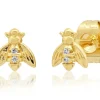 Tai Accessories | Earrings | The Bee Studs in Gold CZ