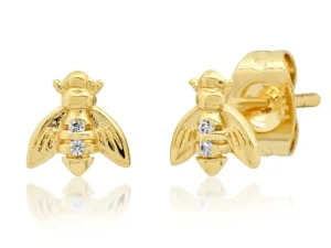 Tai Accessories | Earrings | The Bee Studs in Gold CZ