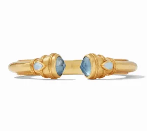 Julie Vos Accessories | Bracelets | The Cannes Demi Cuff in Chalcedony Blue