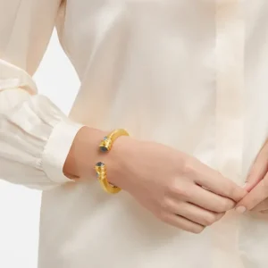 Julie Vos Accessories | Bracelets | The Cannes Demi Cuff in Iridescent Rose