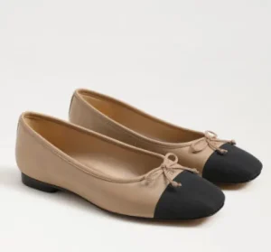 Sam Edelman Flats | The Cap-Toe Ballet in Beige Black