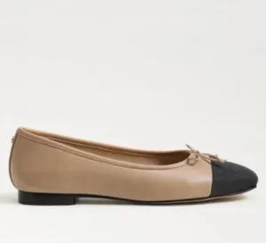 Sam Edelman Flats | The Cap-Toe Ballet in Beige Black