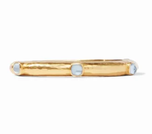 Julie Vos Accessories | Bracelets | The Catalina Hinge Bangle in Chalcedony Blue