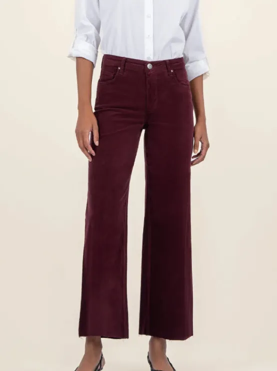 Kut Pants | The Corduroy Wide Leg in Dark Plum