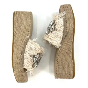 Vidorreta Espadrilles | The Crystal Bit Raffia Slide Espadrille Sandal in