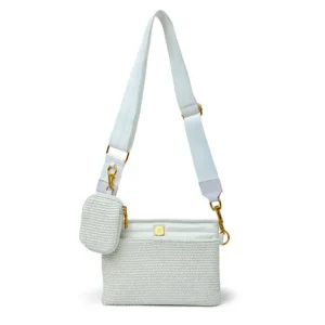 Think Royln Cross-Bodies | The Downtown Crossbody in White Raffia