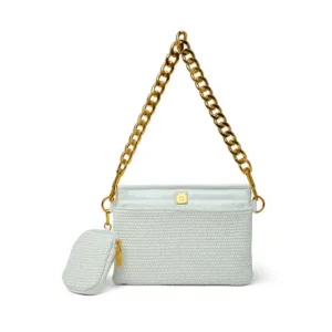 Think Royln Cross-Bodies | The Downtown Crossbody in White Raffia