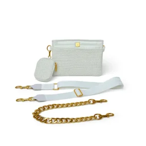 Think Royln Cross-Bodies | The Downtown Crossbody in White Raffia