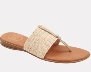 Andre Assous Sandals | The Elastic Raffia Thong Sandal in