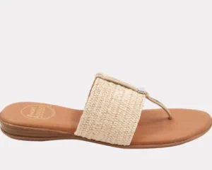 Andre Assous Sandals | The Elastic Raffia Thong Sandal in