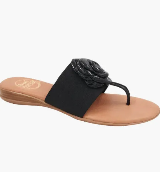 Andre Assous Sandals | The Elastic Thong Sandal w Flower in