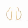 Julie Vos Accessories | Earrings | The Esme Heart Hoop in Gold Crystal