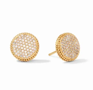 Julie Vos Accessories | Earrings | The Fleur-de-Lis Stud Earring in Gold CZ