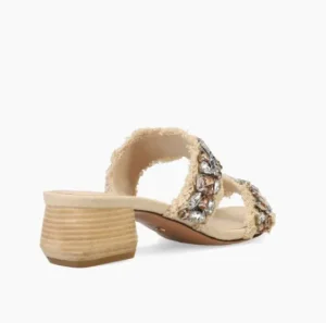 Pelle Moda Sandals | The Frayed Edge with Crystals Dual Band Sandal in