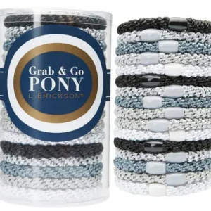 France Luxe Accessories | The Grab & Go Ponytail Holders in Light Silver Metallic