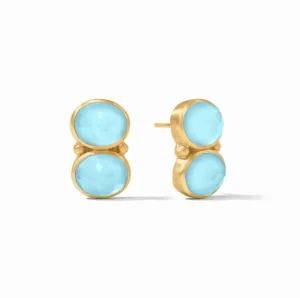 Julie Vos Accessories | Earrings | The Honey Duo in Capri Blue