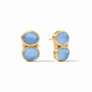 Julie Vos Accessories | Earrings | The Honey Duo in Chalcedony Blue