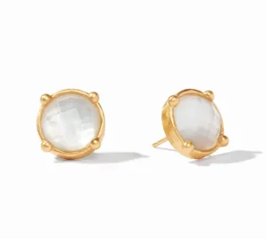 Julie Vos Accessories | Earrings | The Honey Stud Earring in Clear Crystal