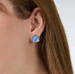 Julie Vos Accessories | Earrings | The Honey Stud in Capri Blue