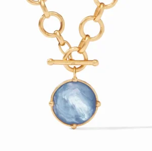 Julie Vos Accessories | Necklaces | The Honeybee Statement Necklace in Chalcedony Blue