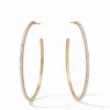 Julie Vos Accessories | Earrings | The Large Windsor Hoop in Gold Crystal