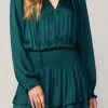 Current Air Dresses & Skirts | The Long Sleeve Mini Dress in Forest Green