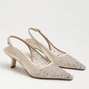 Sam Edelman Pumps | Event Shoes | The Mesh Sling Back Pointed Pump in Ivory