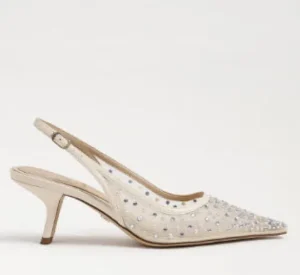 Sam Edelman Pumps | Event Shoes | The Mesh Sling Back Pointed Pump in Ivory