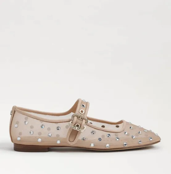 Sam Edelman Flats | The Mesh with Crystals Maryjane Ballet in Pink