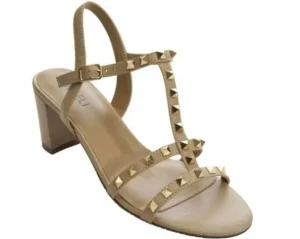 Vaneli Sandals | Event Shoes | The Mid Heel Pyramid Stud Sandal in