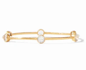 Julie Vos Accessories | Bracelets | The Milano Bangle in Clear Crystal