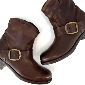 Nassima Boots & Booties | The Moto Bootie in Marron