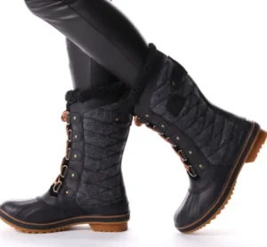 Sorel Boots & Booties | The Quilted Tall Lace Snowboot in Black Gum