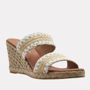 Andre Assous Espadrilles | The Raffia 2 Band Espadrille in Beige White