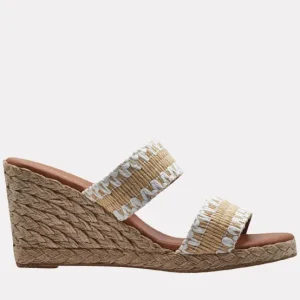 Andre Assous Espadrilles | The Raffia 2 Band Espadrille in Beige White