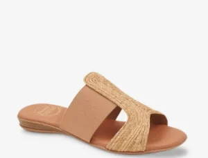 Andre Assous Sandals | The Raffia & Elastic Slide Sandal in