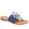 Andre Assous Sandals | The Raffia Elastic Thong Sandal w Flower in