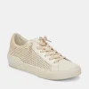 Dolce Vita Sneakers | The Raffia Fabric Lace Sneaker in Tan Cream