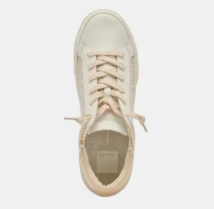 Dolce Vita Sneakers | The Raffia Fabric Lace Sneaker in Tan Cream