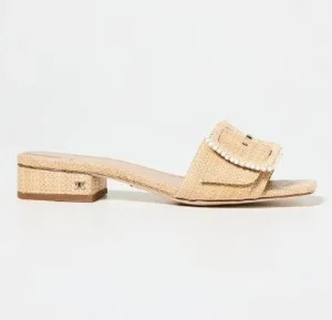 Sam Edelman Sandals | The Raffia Flat Sandal with Beaded Buckle in