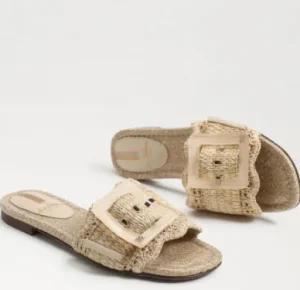 Sam Edelman Sandals | The Raffia Flat Sandal with Buckle