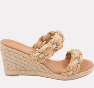 Andre Assous Sandals | Espadrilles | The Raffia With Crystal Braided Band Espadrille in