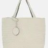 Ilse Jacobsen Totes | Accessories | The Reversible Woven Tote in Cream & Silver