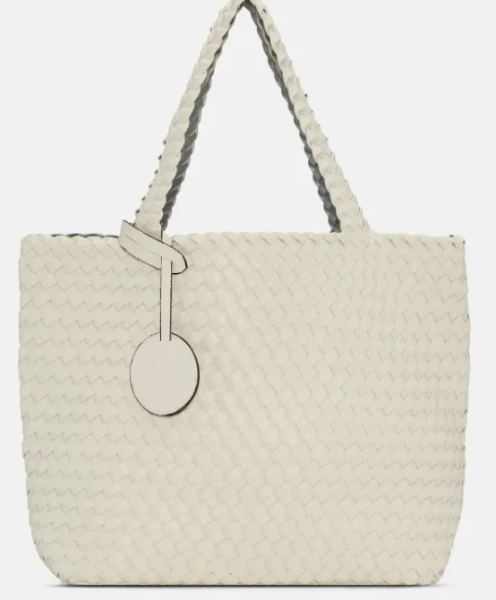 Ilse Jacobsen Totes | Accessories | The Reversible Woven Tote in Cream & Silver