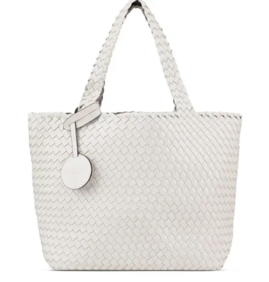 Ilse Jacobsen Totes | Accessories | The Reversible Woven Tote in White & Silver