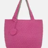 Ilse Jacobsen Totes | The Reversible Woven Tote in Hot Pink & Sand